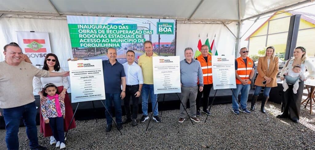 Estrada Boa: Governador inaugura obras em trechos das SC-108 e SC-446 no Sul do estado Estrada Boa: Governador inaugura obras em trechos das SC-108 e SC-446 no Sul do estado