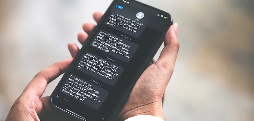 SC ocupa 1º lugar no país em adesão ao SMS da Defesa Civil
