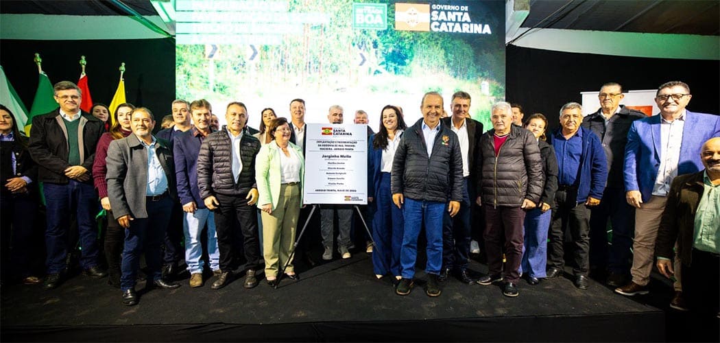 Estrada Boa: governador inaugura obra da SC-465 entre Macieira e Arroio Trinta