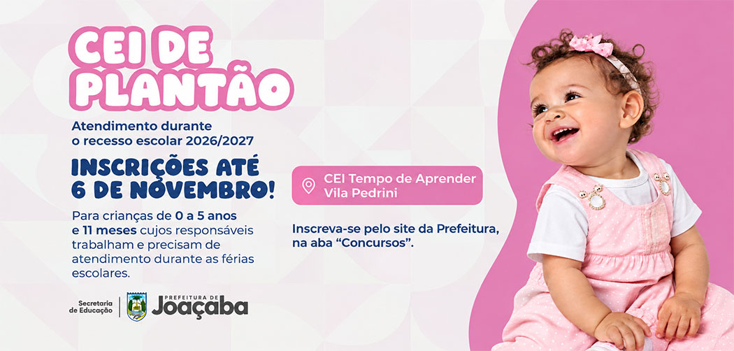 Joaçaba abre inscrições para plantão da Educação Infantil durante o recesso escolar