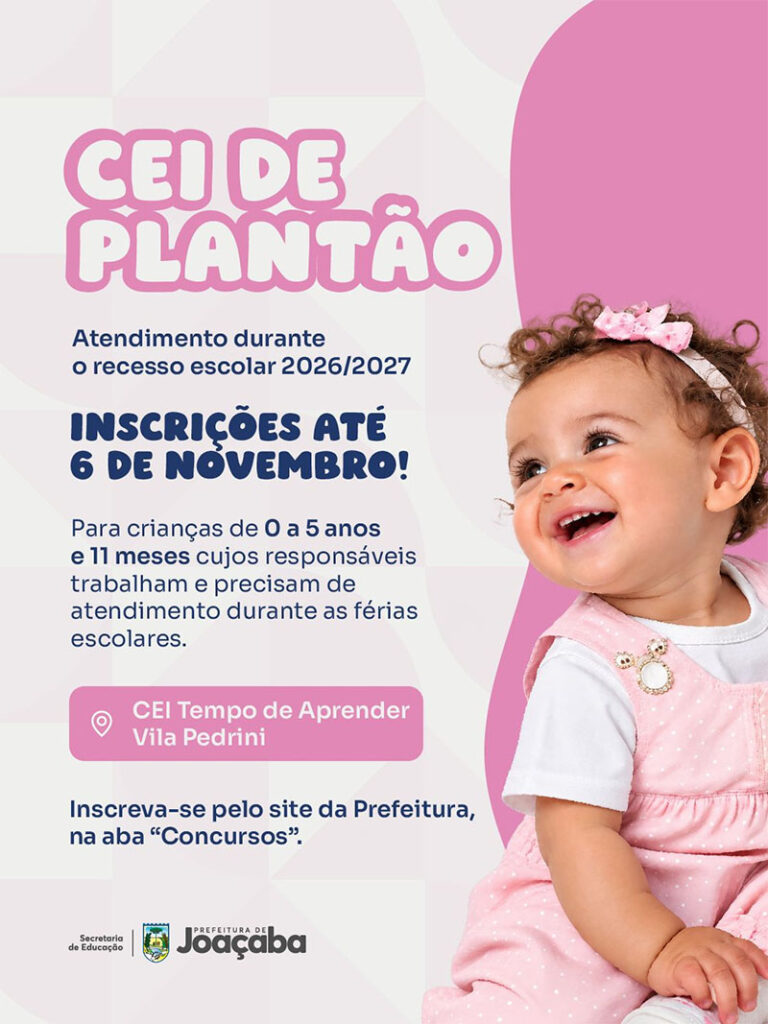 Joaçaba abre inscrições para plantão da Educação Infantil durante o recesso escolar